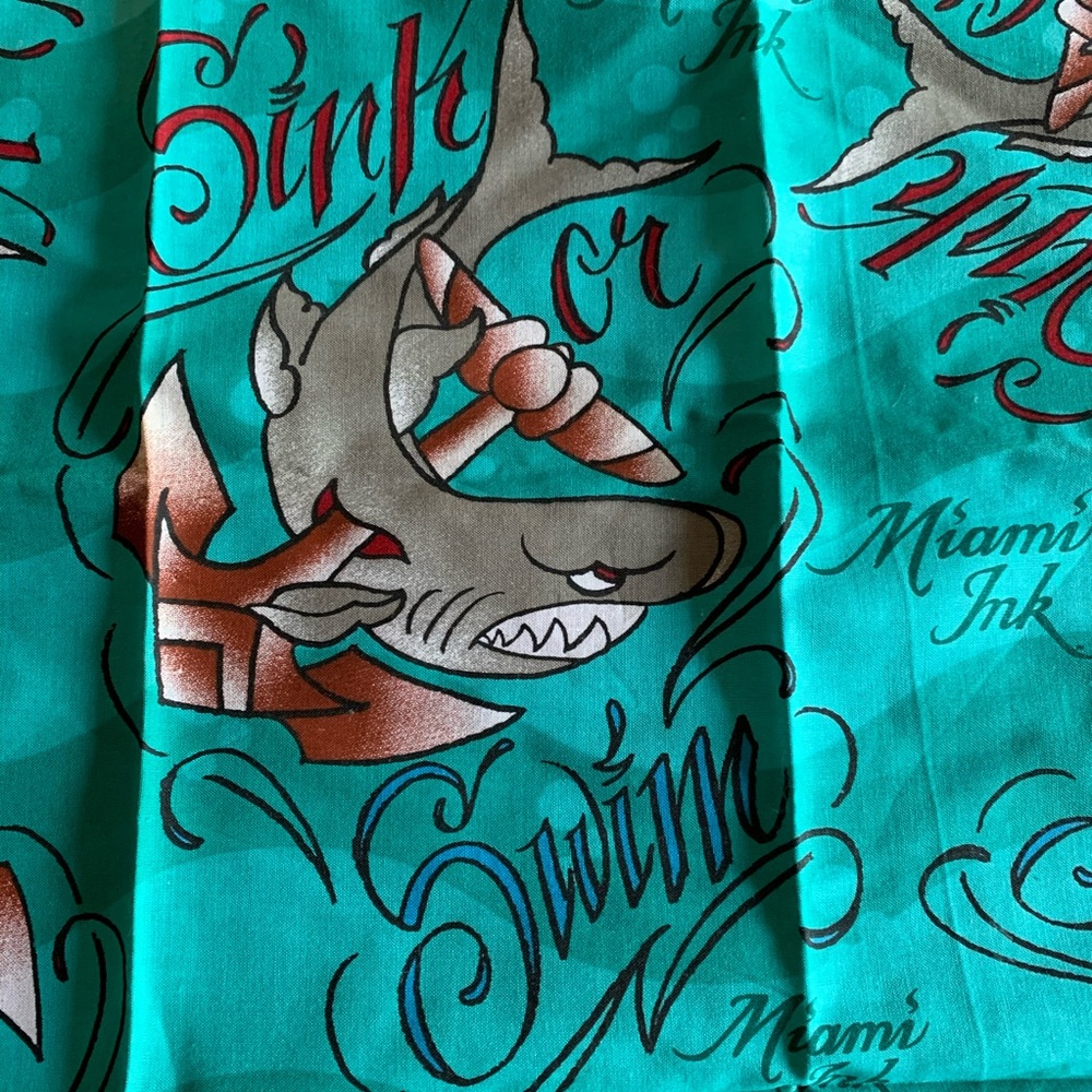 Miami ink shark sink or swim bandanna